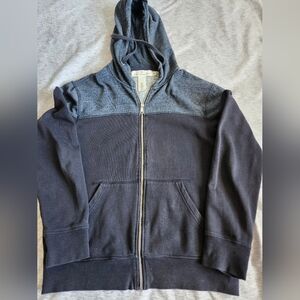 H&M LOGG  two-tone zip-up hoodie. M Size.  Blue hood and a black body